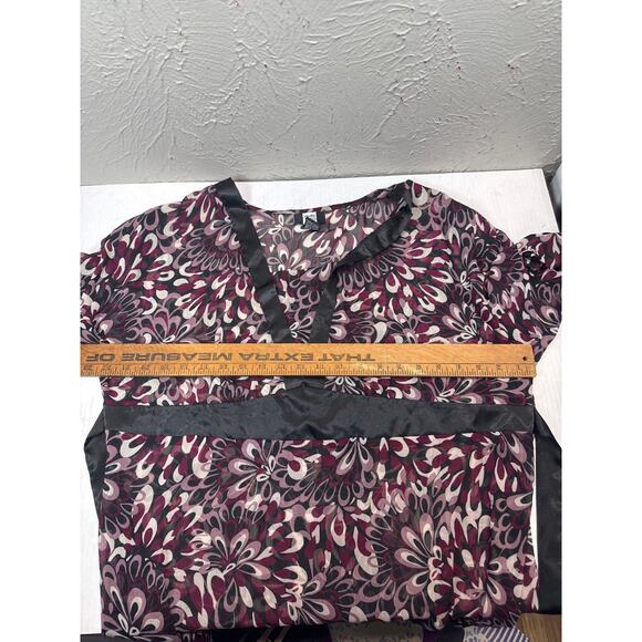 Studio 1940 Womens Long Sleeve Black Purple Sheer Top‎ Shirt Plus Size 18/20 - Picture 5 of 5